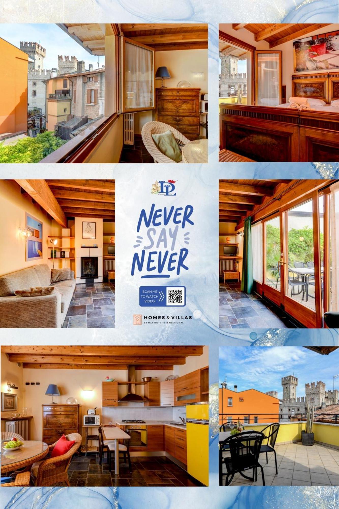 Desenzanoloft Official Partner Marriott Homes & Villas -Penthouse Never Say Never Sirmione Castle View Bagian luar foto